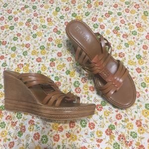 Brown Italian wedge heels